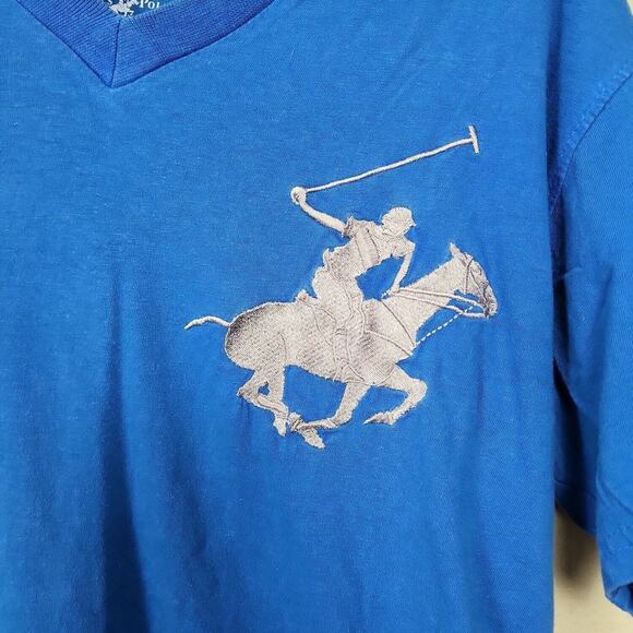 Beverly Hills Polo Club Mens Blue Short Sleeve V Neck Basic T Shirt Size Medium‎ - Picture 3 of 6
